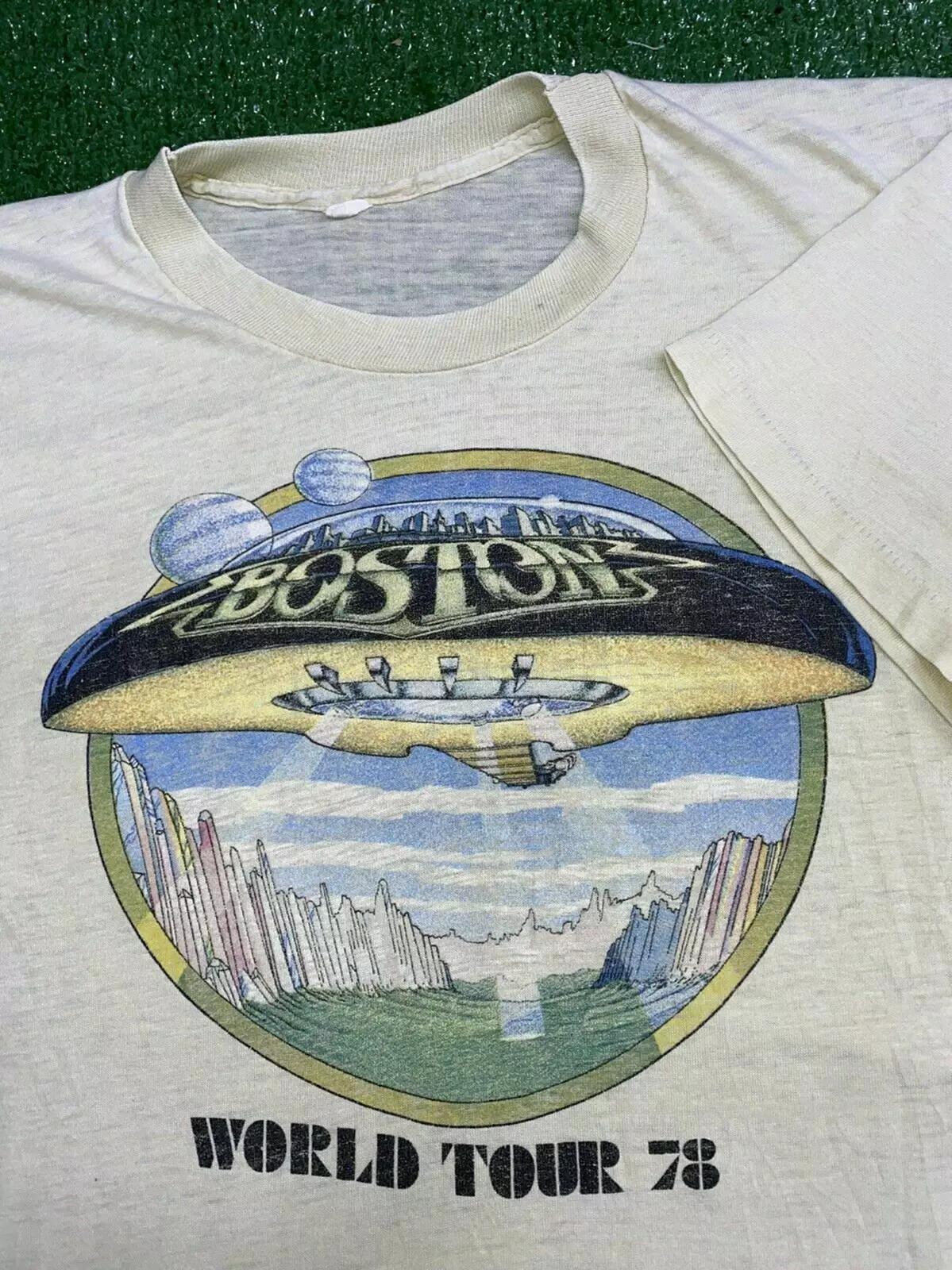 New Popular Boston Band White T-shirt Cotton Full Size Unisex M