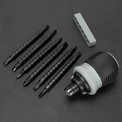 Short Handle Ratchet Precision Screwdriver Magnetic 13 In 1 Telescopic Labor-saving Manual Tool Cross Groove Dual-use Head