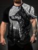 3D Wolf Mountain Forest Print Men'S Round Neck T-Shirt – Stylish Casual Summer Top for Outdoor Activities, Gym, Running & Everyday Wear, Comfortable