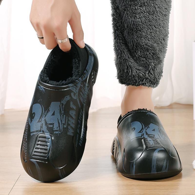 Fashion Men Slippers Winter Shoes New 2025 Keep Warm Plush EVA Waterproof Non-slip Indoor Outdoor Walking Casual Shoes Unisex Men Women