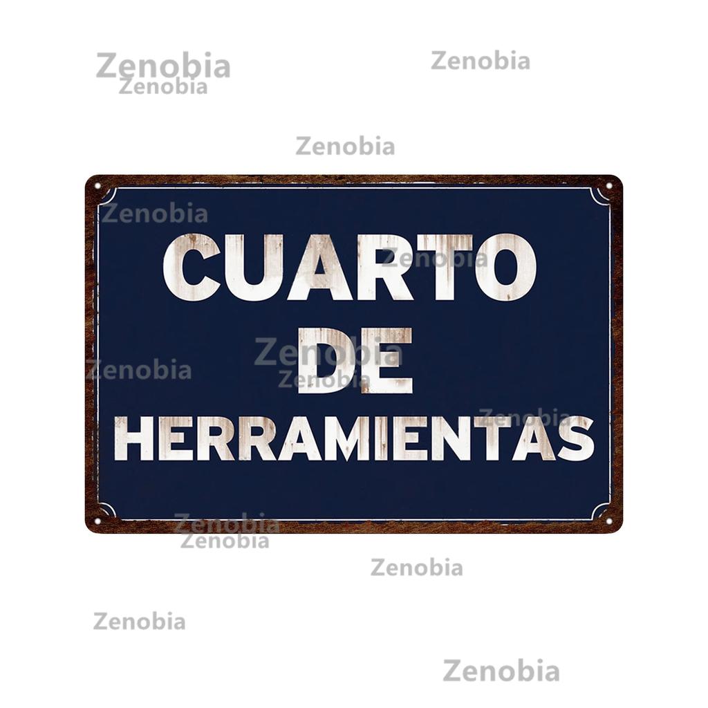Zenobia Home Decor Spanish Sign Vintage Metal Poster Bar Pub Club Hogarena Bano Man Cave Wall Art Iron Painting Decorative Plate