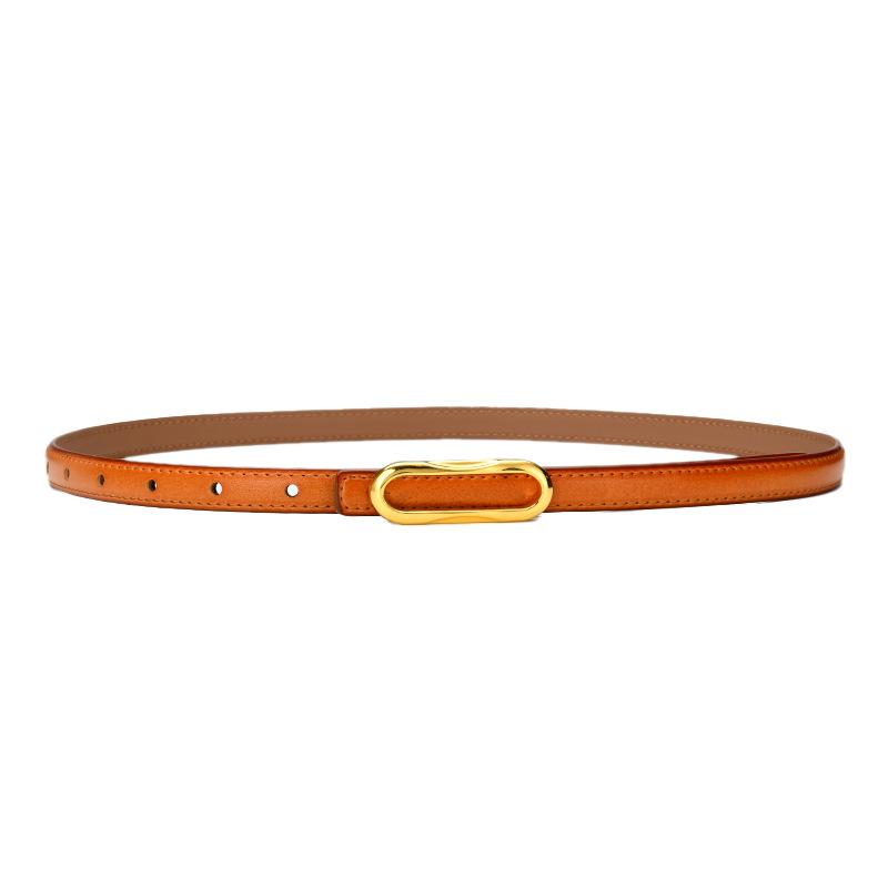 Four Seasons Available New Women'S Small Belt Multi Color Versatile Thin Belt Paired With Jeans Belt, Leather Second Layer Cowhide Belt