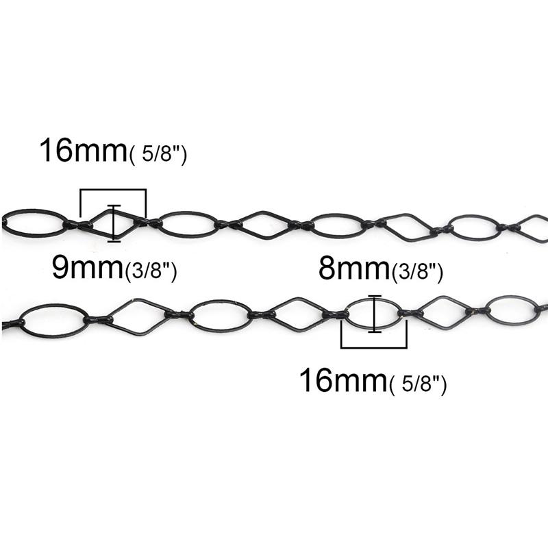 

1M Doreen Box Links-Opened Chains Alloy Oval Bronze Silver Color For DIY Necklace Bracelet Jewelry Making Findings Wholesale