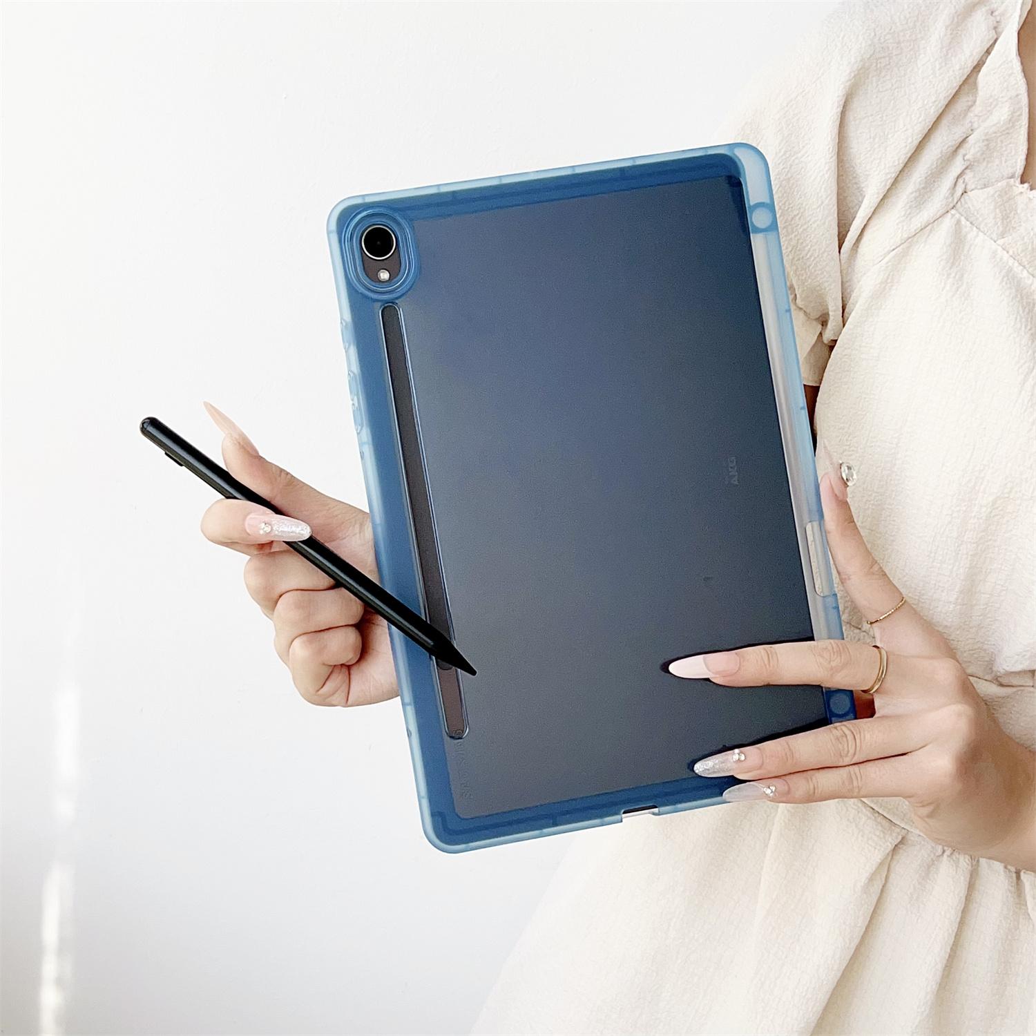

For Samsung Galaxy Tab S9 Case Clear TPU Anti Drop Tablet Cover with Pencil Holder D
