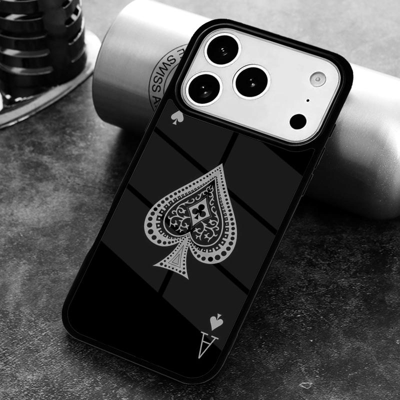 

Spades Poker Play Cards Ace Art Phone Case For iPhone 17,16e,15,14,13,12,11,Mini,Pro,MAX soft Silicone Cover iPhone 16 Pro Max