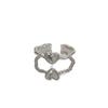 Minimalist Silver Twisted Heart Ring - Women's Woven Sweetheart Band