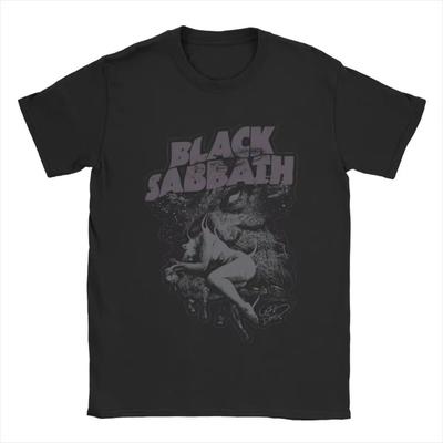 Men Black Cool Sabbaths T Shirt 100% Cotton Clothing Awesome Short Sleeve Round Neck Tees Plus Size T-Shirt