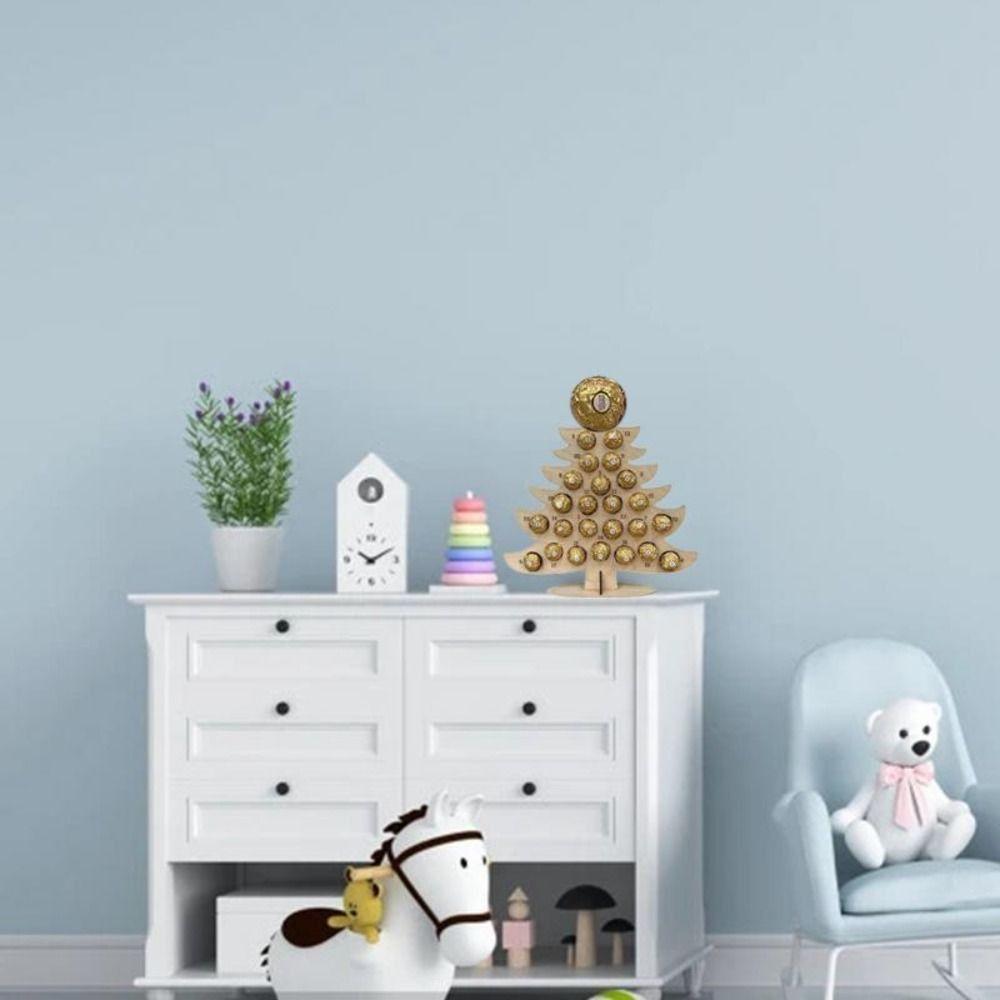 Xmas Tree/Elk Shaped Christmas Elk Chocolate Stand Hollow Wooden Chocolate Candy Stand  Home