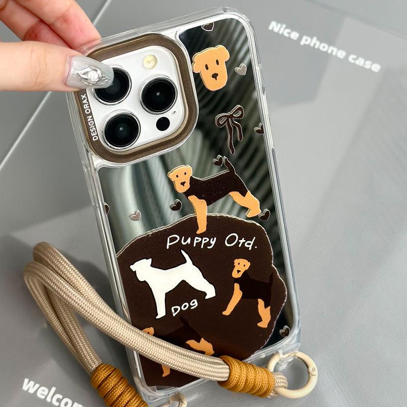 Zhitai iPhone Case: Compatible with iPhone 11-15 Pro Max, Lanyard Mirror Design