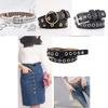 Trendy White Pu Belt For Denim Versatile Simple Style Buckle For Casual Wear
