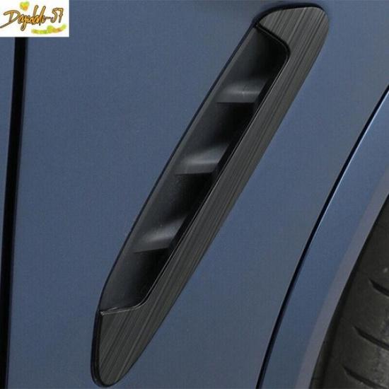 Black Steel Front Side Vent Fender Cover Trim 2X Fit For BMW X3 G01 X4 2018-