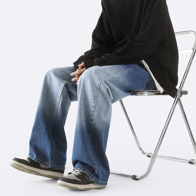 Gradient Jeans Loose Casual Straight Simple Trousers