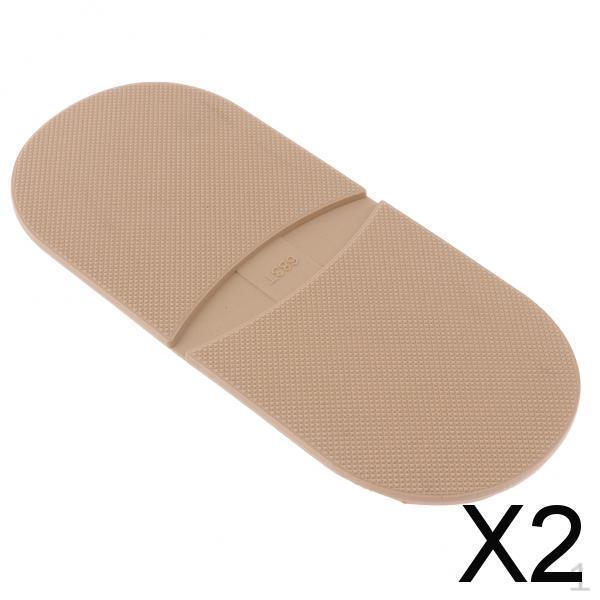 2xPair Rubber Glue On Heels Shoe Repair Anti Slip Tips Pad Replacement Khaki