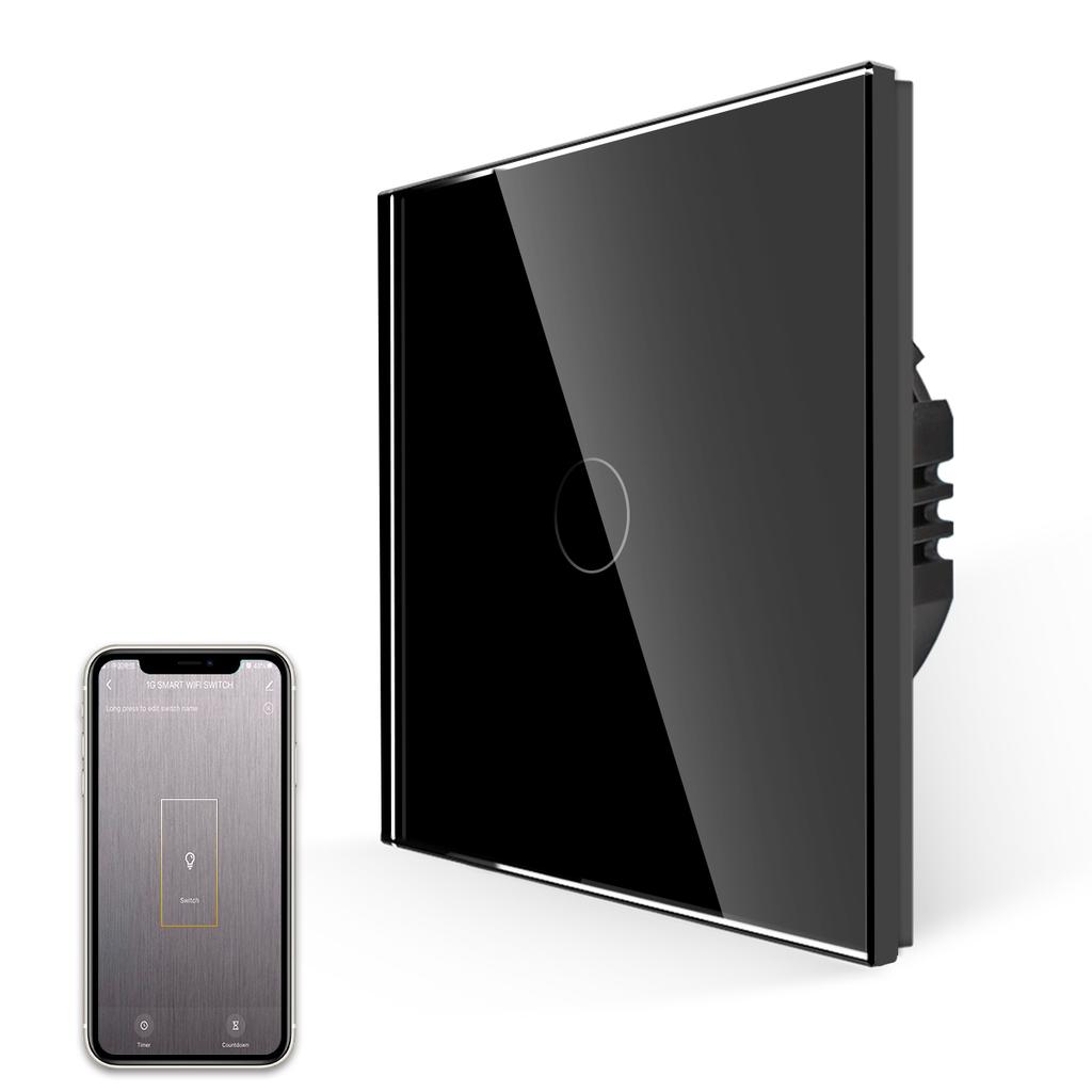 Bingoelec White Crysal Glass Wifi 1/2/3/4 Gang Smart Home 220V Wall Light Switches and Socket Tuya Wifi Smart Switch