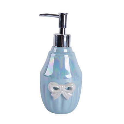 Girl Wind Ceramics White Bow Bathroom Five-piece Suit Toiletries Bathroom Kit Accessories Mouthwash Cup Lotion Bottle Soap Dish