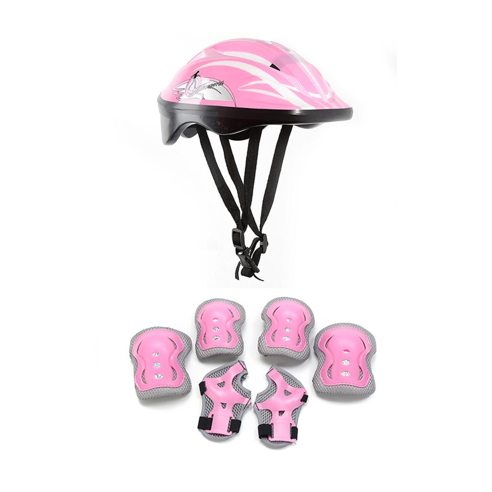 Kids Helmet with Sports Equipment Adjustable Safety Helmet Knee Elbow Pad Set Helmet/Knee Elbow Pads/Wrist Guards for Boys Girls