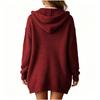 Women's Casual Hooded Cable Knit Cardigan with Pockets, Color Loose Fit
