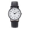 Vintage College Style Quartz Watch For Women And Men With Leather Strap And Round Dial