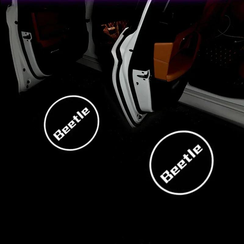 

For VW New 2pcs Car Door Welcome Light Shadow Lamp Projector Decoration For Volkswagen Golf MK4 MK6 MK7 Jetta Touareg Beetle P