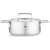 Fissler Pure Collection Casserole, 20cm, with Stainless Steel Lid, Gas and Induction Compatible, Made in Germany, Silver, 086-124-20-000 (Official Pro