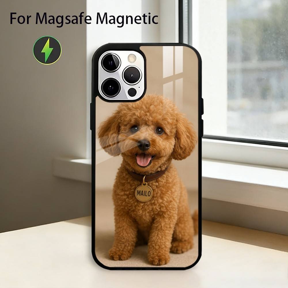 Cute Cartoon Bichon P-puppy Phone Case For iPhone17,16,15,14,13,12,11 Plus,Pro Magnetic with Magsafe Wireless Charging