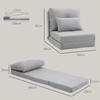 Floor Chair Folding Mattress Sleeping Mat, 2-in-1 Design, Removable Cushion, 60 x 80 x 56 cm, Gray