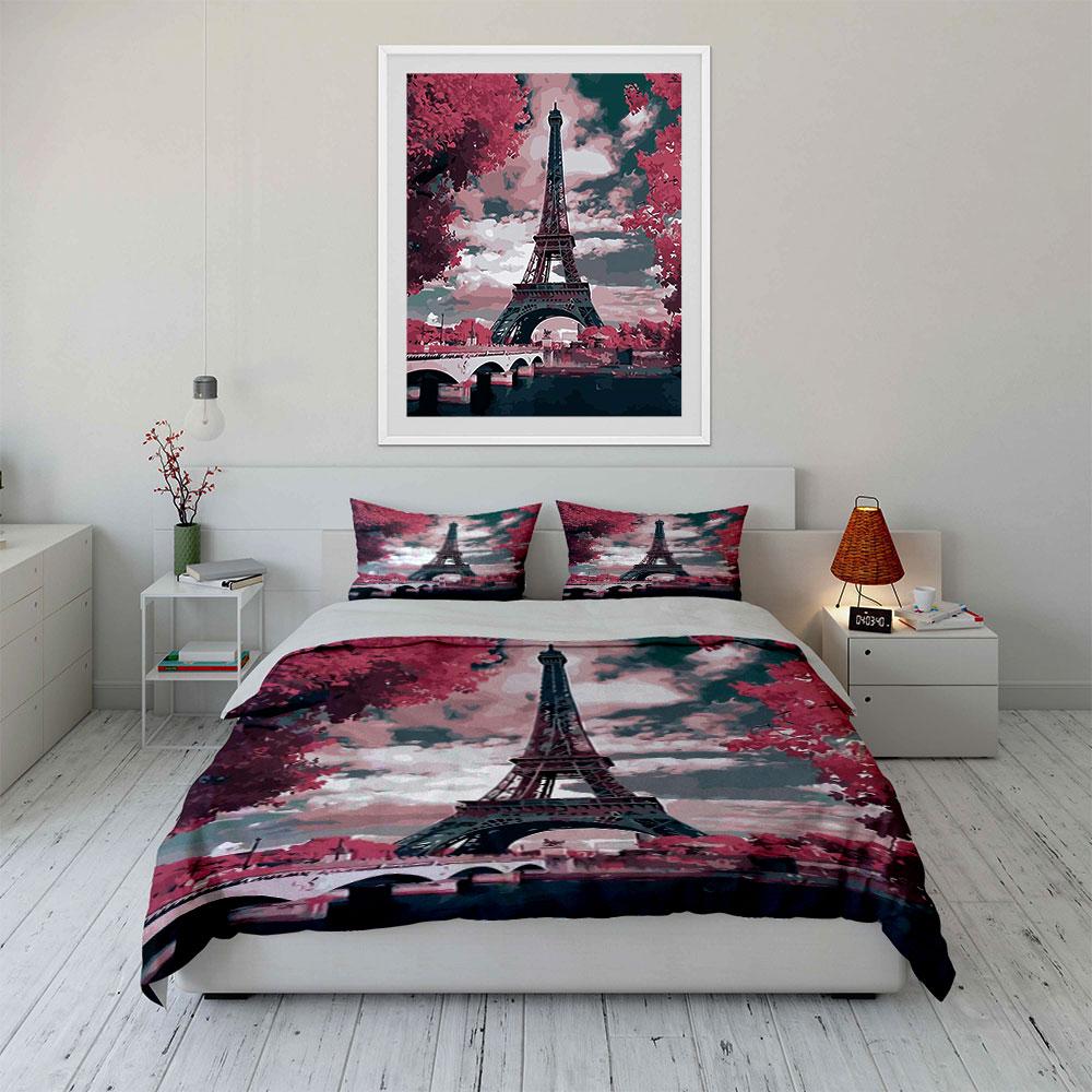 Eiffel Tower with Trees. Bedding Sets Duvet Cover Sets Duvet Covers Pillowcases(1*Duvet Cover 2*Pillowcases Without Duvet Insert)