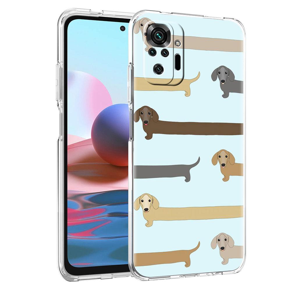 Clear Case For Xiaomi Redmi Note 10 9 8 Pro 9S 10S 7 K40 9A 8T 9C 9T 8A Silicone Phone Cover Soft Shell Dachshund Silhouette Dog