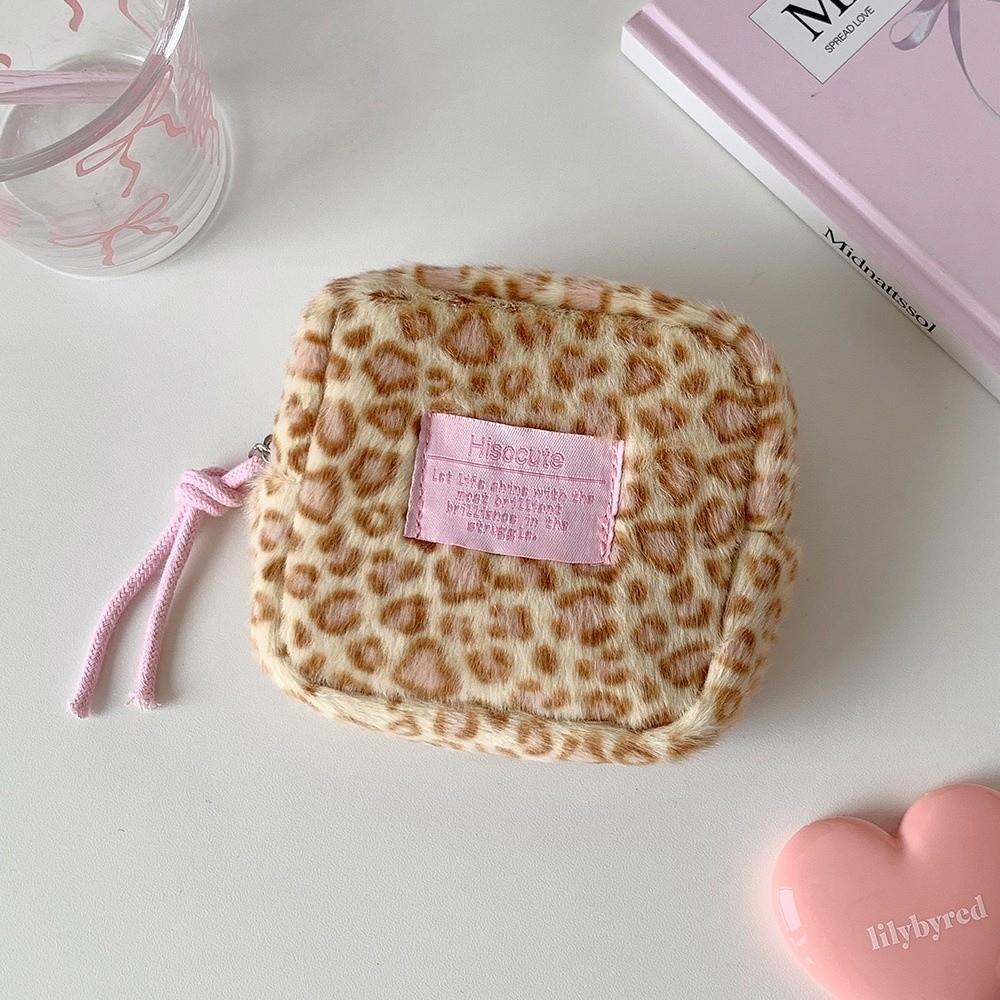 New Leopard Print Makeup Pouch Large Capacity Sanitary Pads Bag Multipurpose Cosmetic Bag
