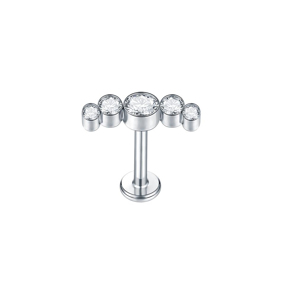 1 Stück Implantatgrad Titan Zirkon Stecker Ohrring Innen Gewinde Stern Labret Piercing Lippe Monroe Helix Tragus Piercing Schmuck