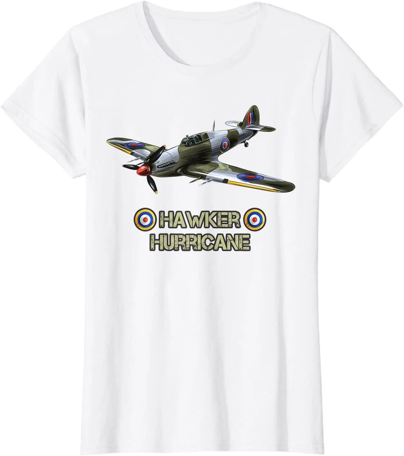 WWII British Aircraft Hawker Hurricane Fighter TShirt 100 Cotton ONeck Short Sleeve Summer Casual Unisexs Tshirt Streetwear S
