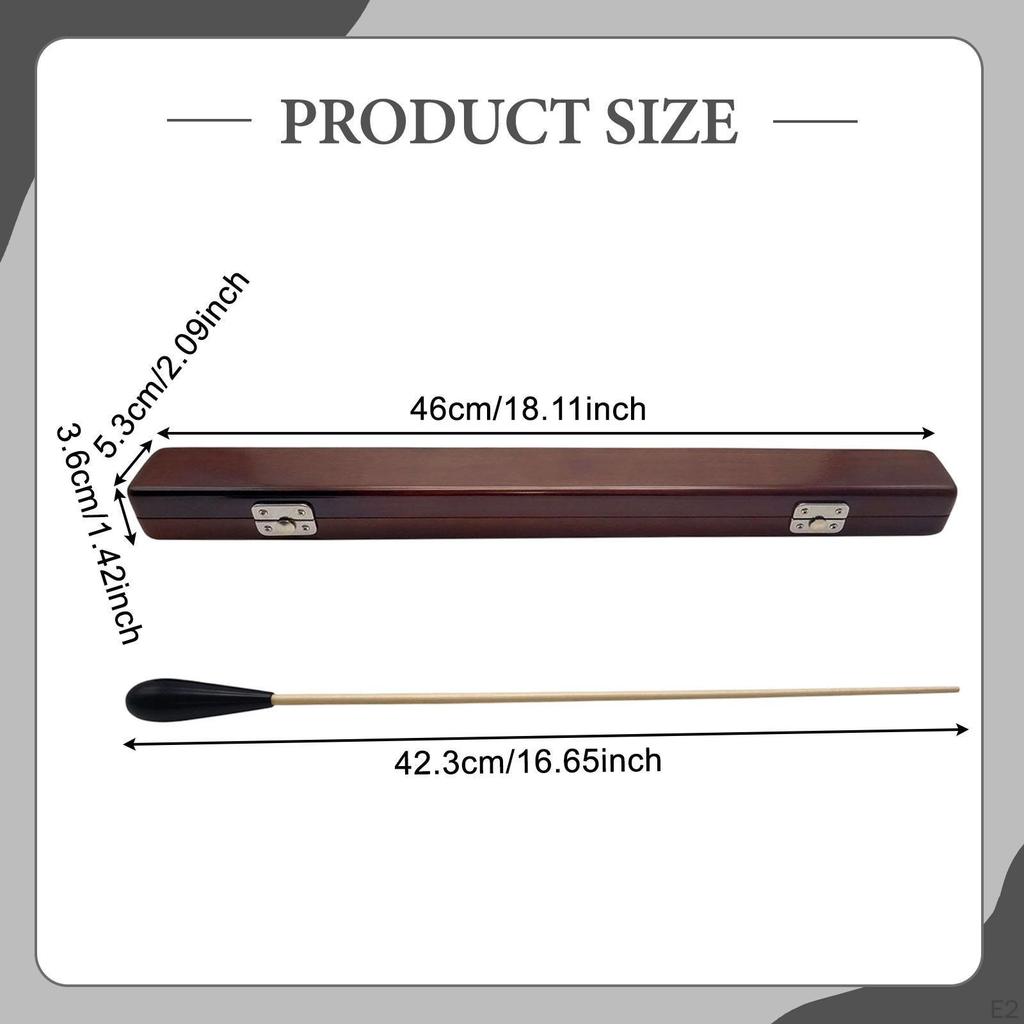 Baton with Case, Lightweight Wooden Conductor , Orchestra Baton, for Stage Performance