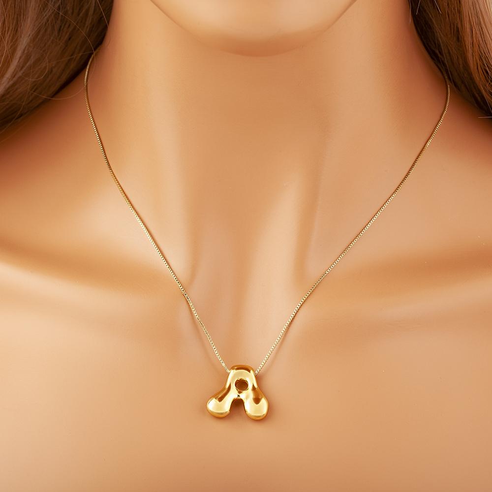 Nidin High Quality Creative Trend A-Z Letters Charm Pendant Necklace For Female Male Name Initials Alphabet Jewelry Accessories