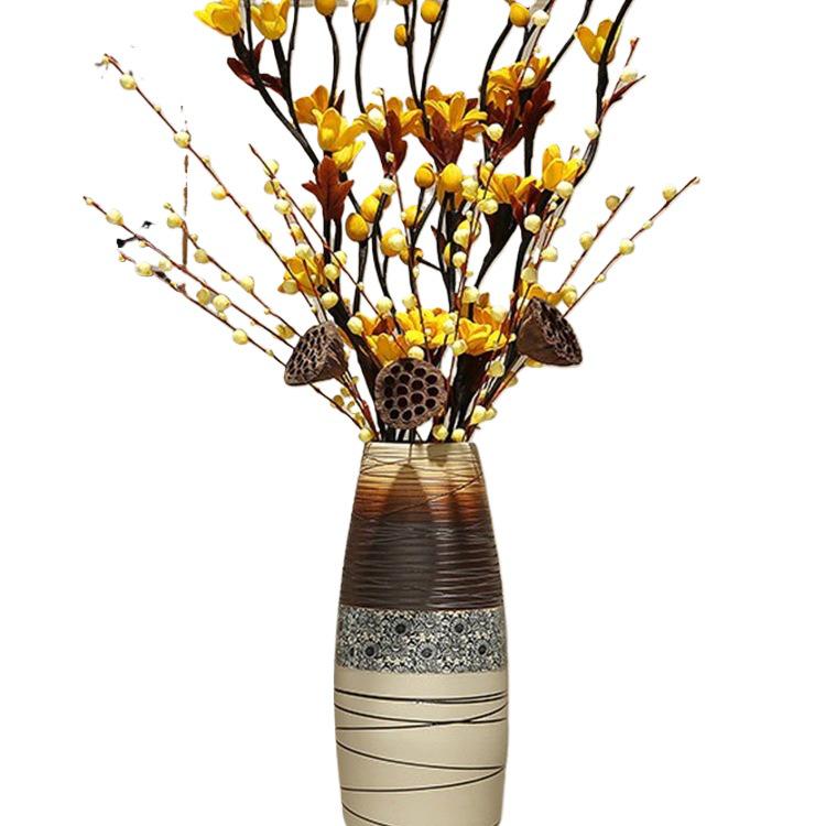 Large European-Style Porcelain Floor Vase for Dried Flowers - Artistic Living Room Ceramic Decoration