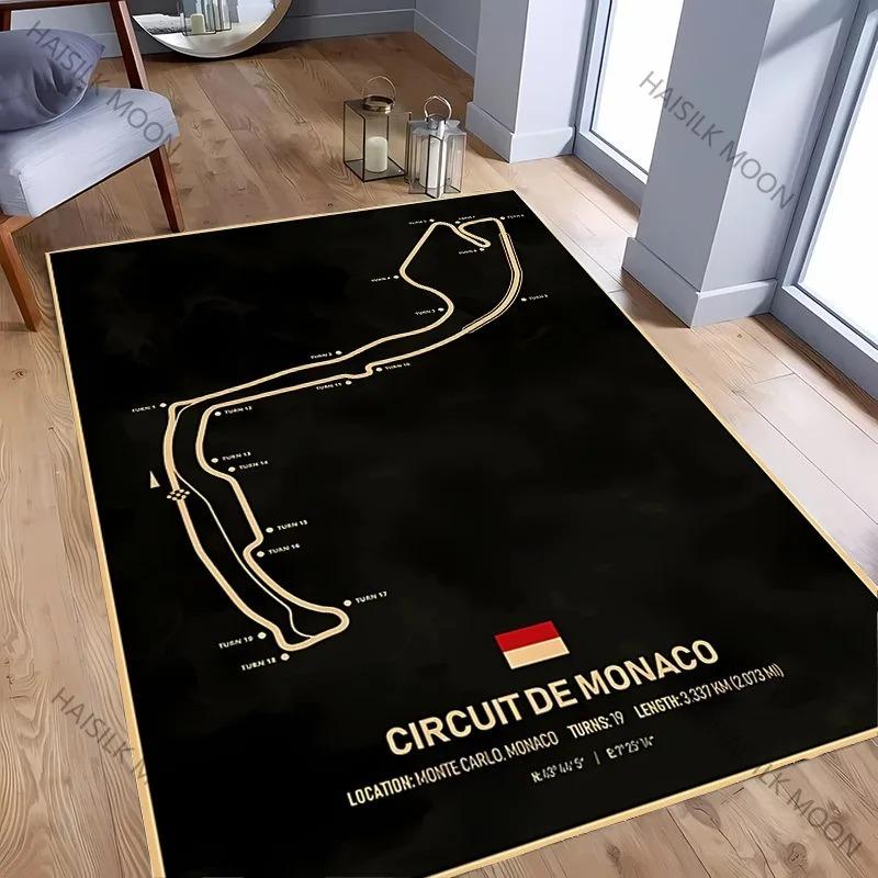 Závodní dráha Okruh Design Koberec Rohožka Koberec - Bahrajn Monako Nürburgring Motorsport Domácí dekorace Dekorace do ložnice Domácí koberec