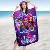 K-K-POP Kids Hooded Beach Towel, Purple Starry Girls Bath Robe Poncho