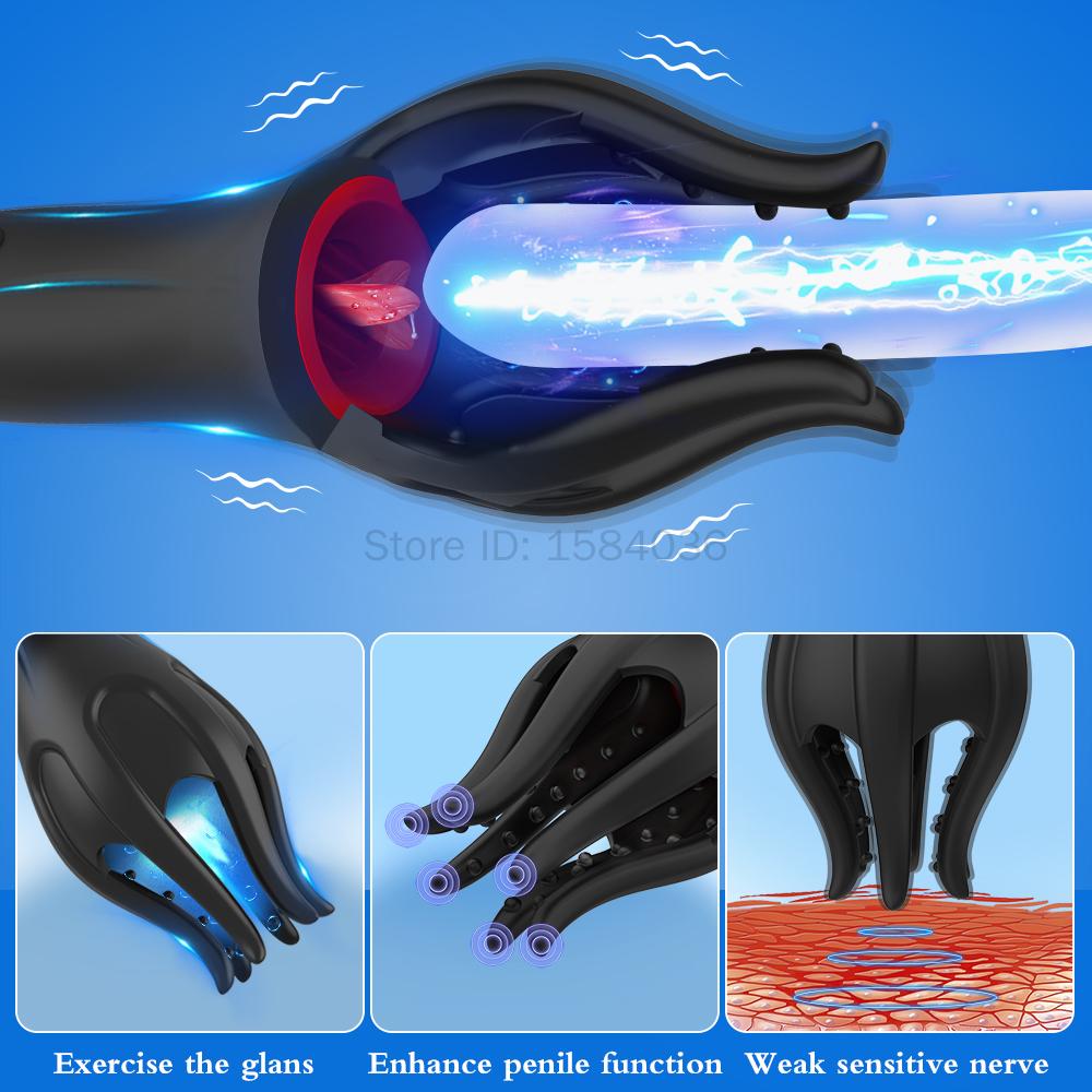Powerful Vibrating Penis Cage Glans Trainer G Spot Masturbator Cock Endurance Massage Vibrator Erotic Sex Toys for Men Adult 18+