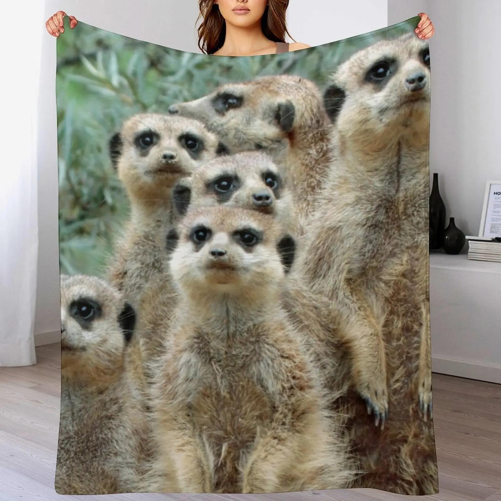 Creative Homewares Unisex White Meerkat 012 Throw Blanket Warm Plush Fuzzy Blanket For Living Room