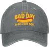 Bad Day To Be A Hotdog Hats For Mens Low Washed Distressed Baseball Caps Next Day Delivery