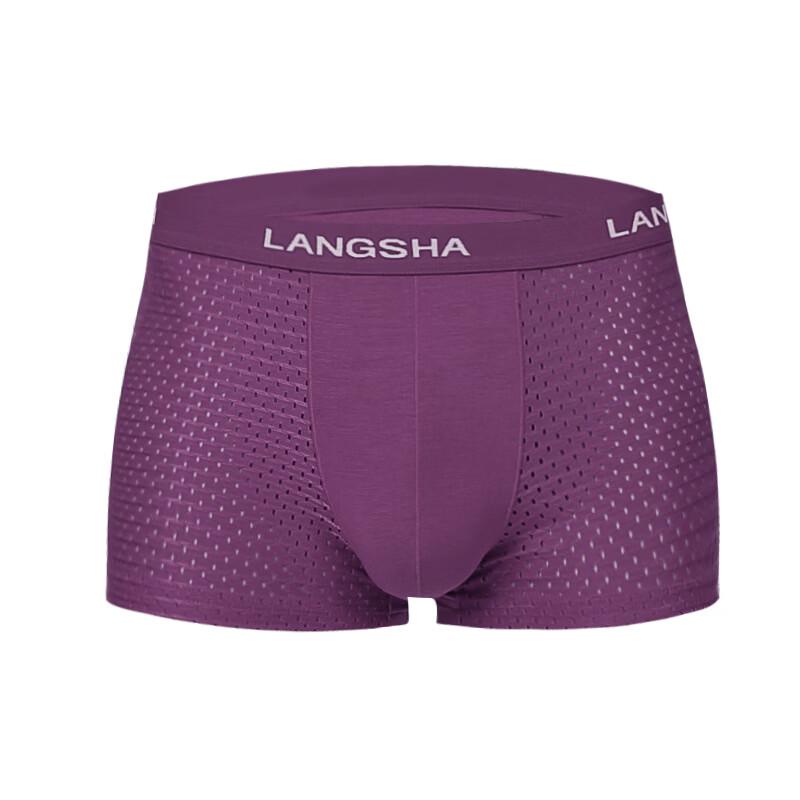 LangSha Men s Ice Silk Modal Boxer Briefs 2-Pack L