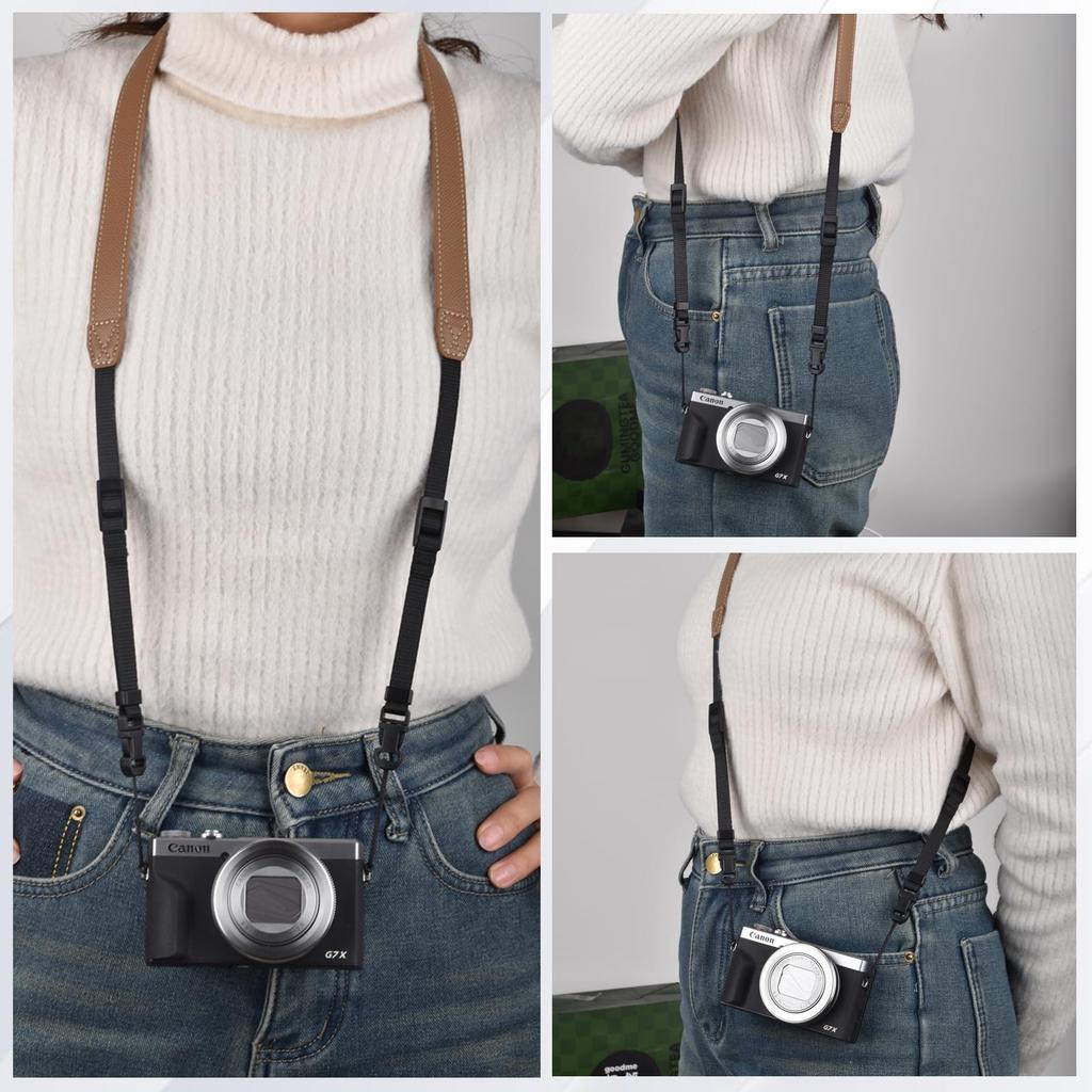 VOVMOEYA Camera Camera Neck Strap for and Panasonic G7X Mark Shoulder Strap for Compact Mirrorless and Digital Stylish Strap with Drop PU Leather
