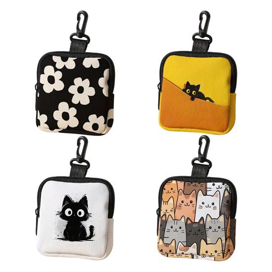 Portofel Monede Husă Drăguță pentru Căști cu Clip, Pungă de Depozitare Impermeabilă cu Fermoar pentru Monede, Chei, Cabluri, Cercei, Absorbante Igienice