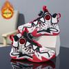 Children's basketball shoes winter new velvet large cotton thermal sneakers medium and older children's button leather sneakers running shoes