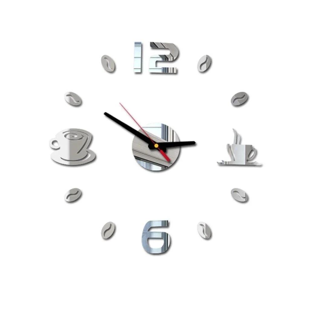 

Digital Wall Clock Sticker Modern Design DIY Kitchen Living Room Home Decor Diy Quartz Needle серебряный
