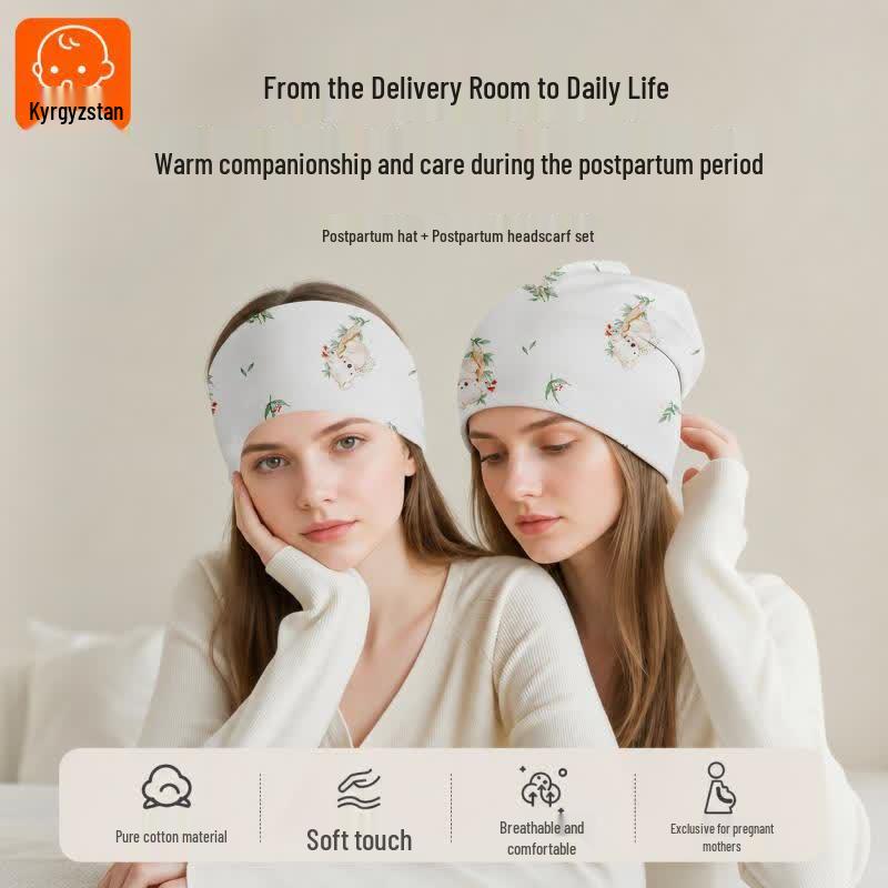 Pure Cotton Maternity Confinement Headband Set