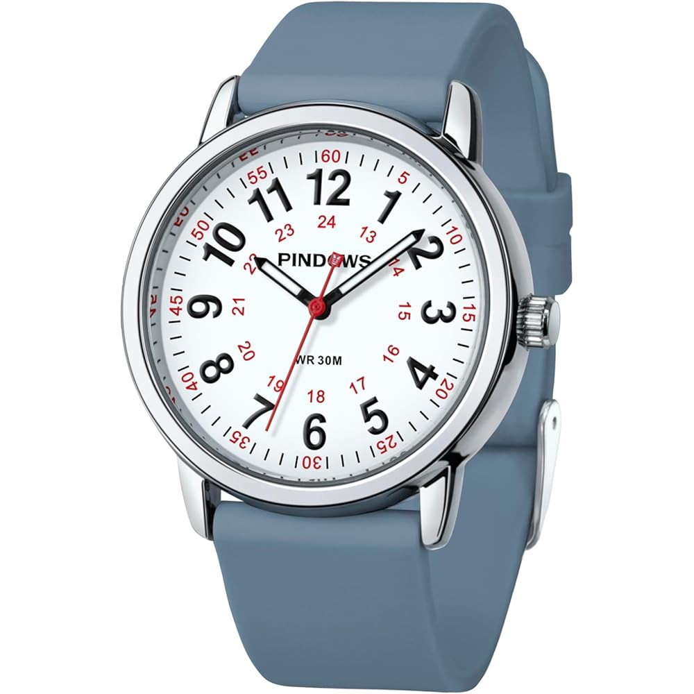 PINDOWS Women s Analog Quartz Watch, Unisex Military Time Display, 30m Water Resistant, Luminous Dial