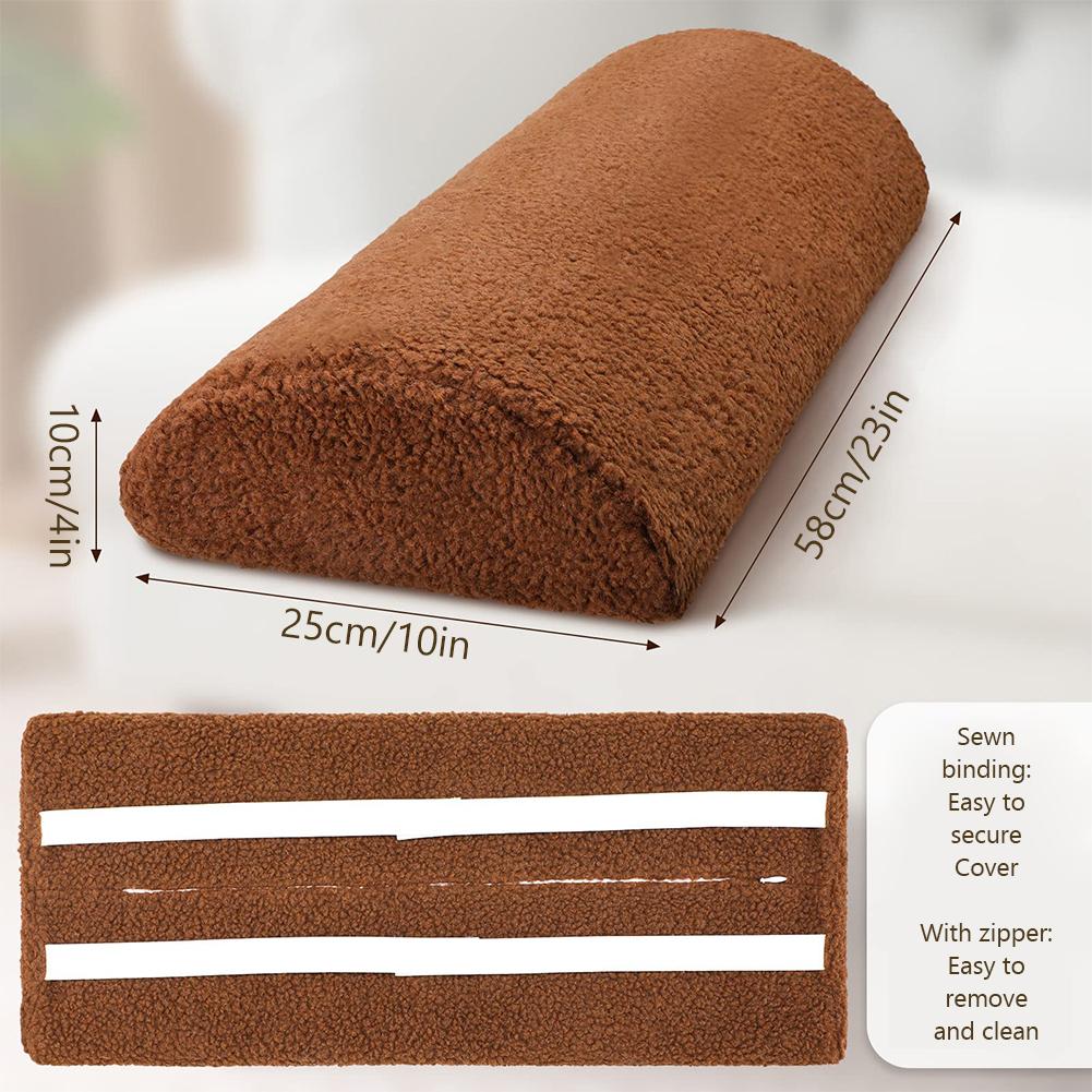Recliner Foot Cushion with Elastic Strap Ergonomic Footrest Pillow with Sherpa Cover Half Roll Leg Pillow for Ankle Support