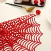 4PCS Non-slip Halloween Spider Web Placemat PVC Tableware Heat-Insulating Mat Cup Mat  Dining Table