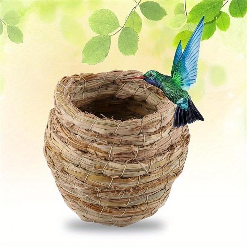 Bird Parrot Handwoven Straw Cage Animals Hamster Parrot Hatching Breeding Cave