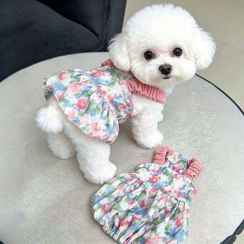 Cat Clothes Summer Cute Floral Suspender Dress Devon Cat Sphynx Hairless Cat Breathable Vest Dress